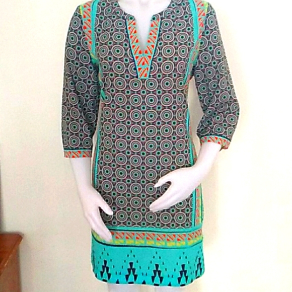 Hale Bob tunic dress tribal pattern - Picture 2 of 4